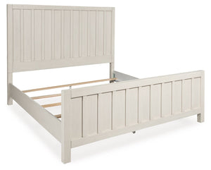 Shaybrock - Cama King con paneles - Blanco antiguo