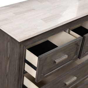 Lisbon - Marble Top Dresser - Gray