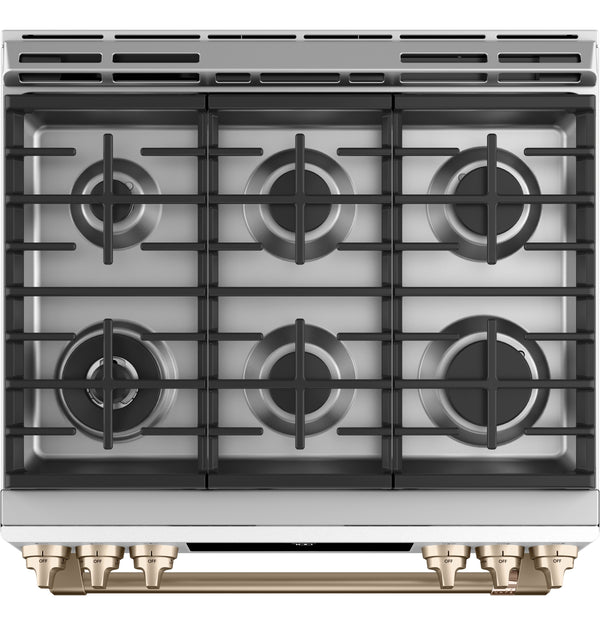 Café™ 30" Smart Slide-In, Front-Control, Gas Range with Convection Oven