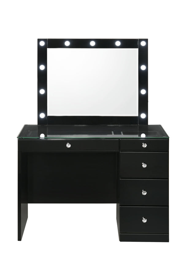  LED Mirror & Stool - Black<h4><b>Morgan - Vanity Base - Black</b></h4> <table width="100%"><colgroup><col style="width: 30%"> <col style="width: 70%"> </colgroup> <tbody> <tr> <td>Dimensions</td> <td> 44.00"L x 23.25"D