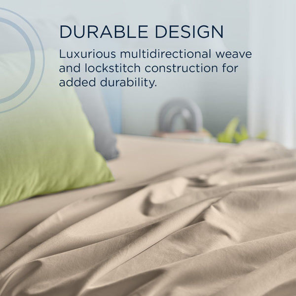 Linens - Tempur Luxe Egyptian Cotton Sheet Set - Sandstone - Twin