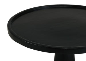 Ixia - Round Solid Mango Wood Accent Side Table - Black Stain