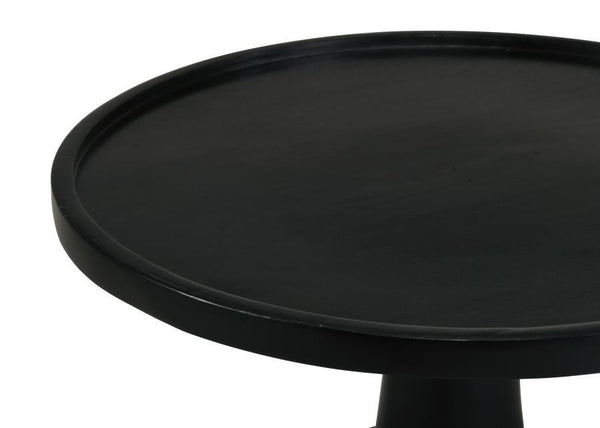 Ixia - Round Solid Mango Wood Accent Side Table - Black Stain