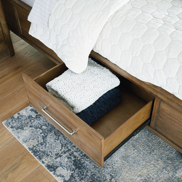 Cabalynn - Light Brown - Queen Panel Bed With Storage