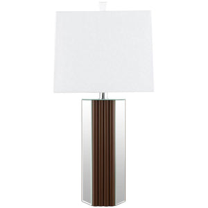 Elena - Square Tapered Mirrored Table Lamp - Brown