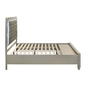 Radiance - 6/6 Eastern King Bed With Storage - Silver