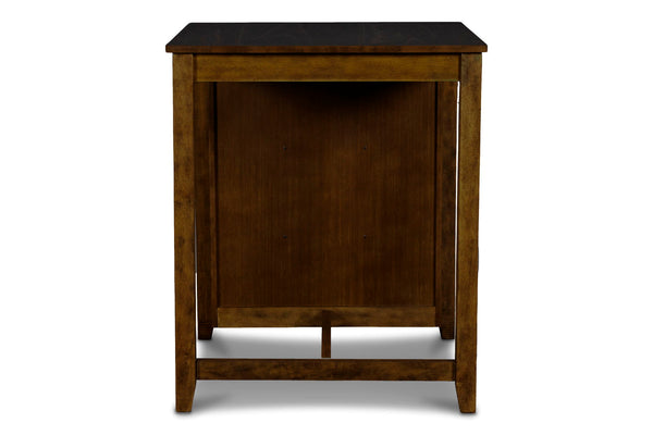 Gia - Counter Table With 2 Chairs & Storage Shelf - Brown