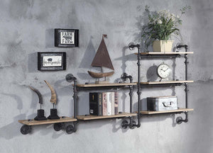 Brantley - Wall Shelf - Oak & Sandy Black Finish - 35"