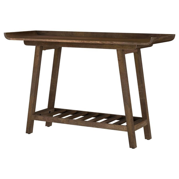 Ornelas - Console Table With Slatted Shelf - Mango Brown