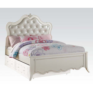 Edalene - Full Bed - PU & Pearl White