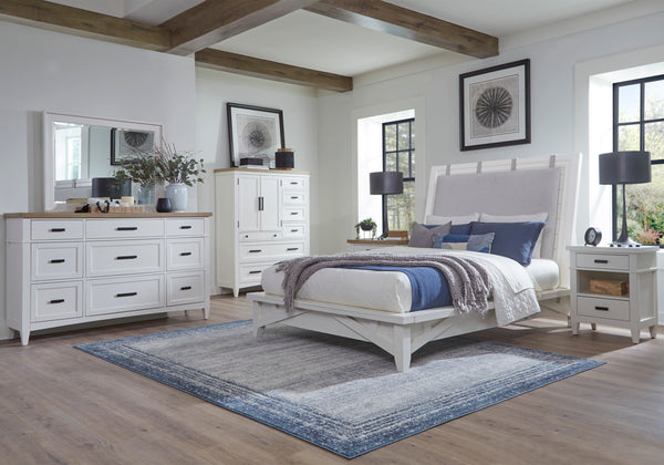 Americana Modern Bedroom 7 Drawer Door Chest with Workstation