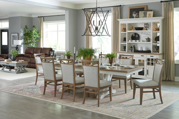 Americana Modern Dining 88 In. Trestle Extendable Dining Table