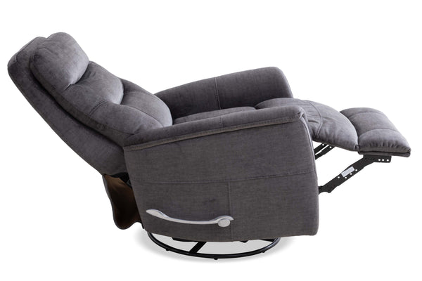 Gemini - Capri Charcoal Swivel Glider Recliner Two Pack
