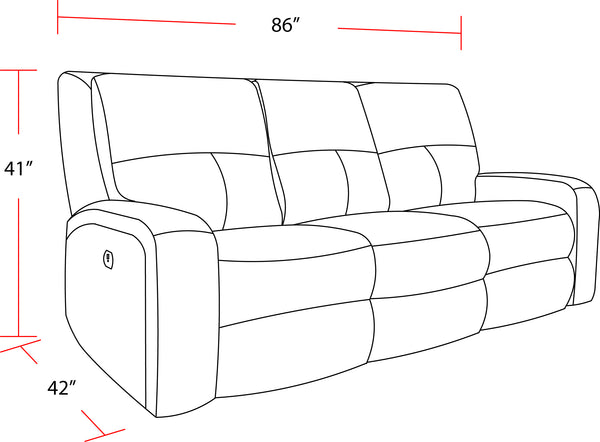 Polaris - Slate Power Reclining Sofa