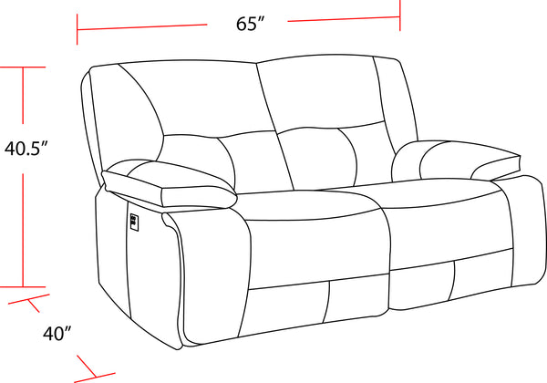 Spartacus - Haze Power Reclining Loveseat