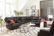 Whitman - Verona Coffee - Powered By Freemotion 6 Piece Modular Power Reclining Sectional with Power Adjustable Headrests