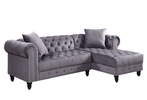 Adnelis - Sectional Sofa - Gray Velvet