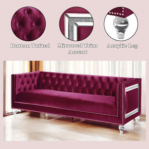 Heibero - Sofa - Burgundy Velvet