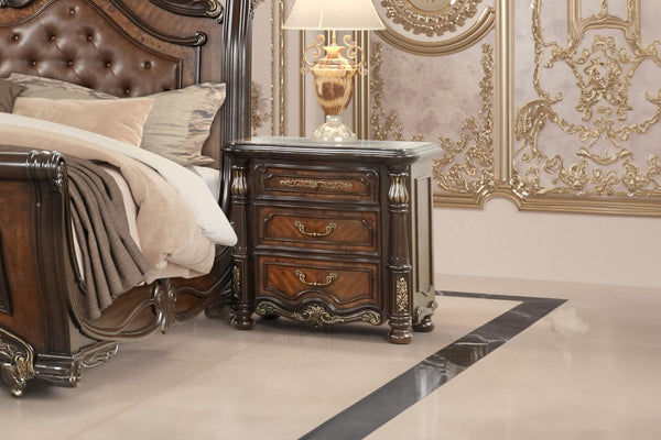 Bella Notte - Nightstand - Mahogany Brown