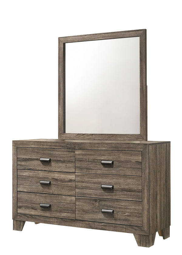 Millie - Twin 5 Piece Upholstered Bedroom Set - Warm Gray