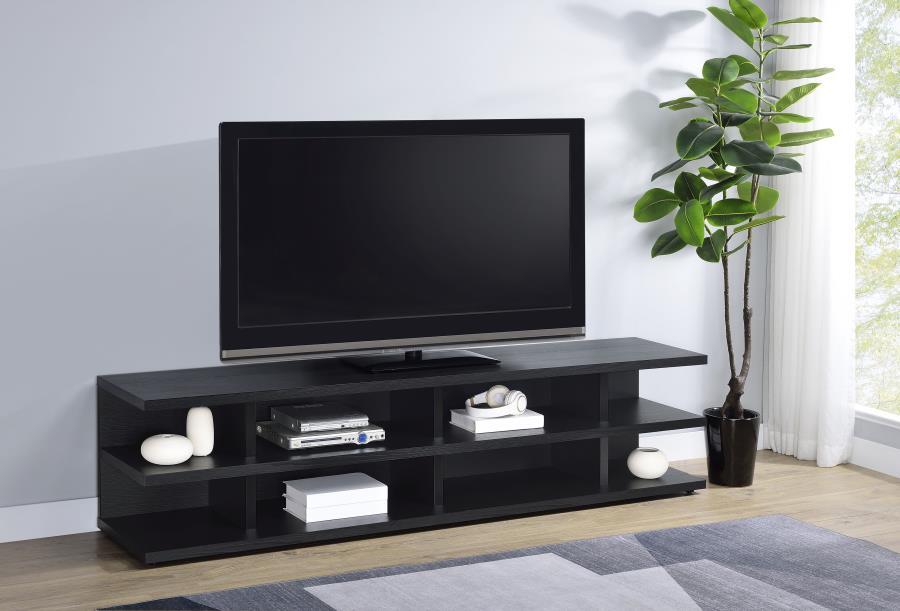 This expansive entertainment center transforms your living room, serving as a TV console, media console, and entertainment unit all in one sleek piece. Its 78-inch profile, engineered wood core, and scratch-resistant and eco-friendly laminate veneer ensur