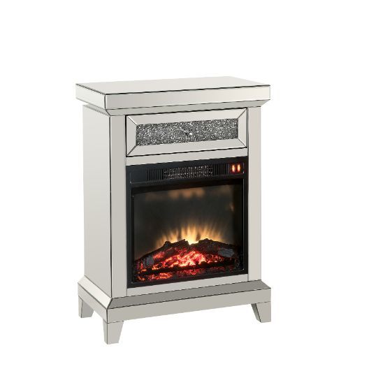 The Noralie LED Electric Fireplace will add a contemporary touch to any room in your home. With its clean lines, this brilliant rectangular accent piece showcases a distinctive style for an intriguing look. The unique piece has beautiful mirrored finish a