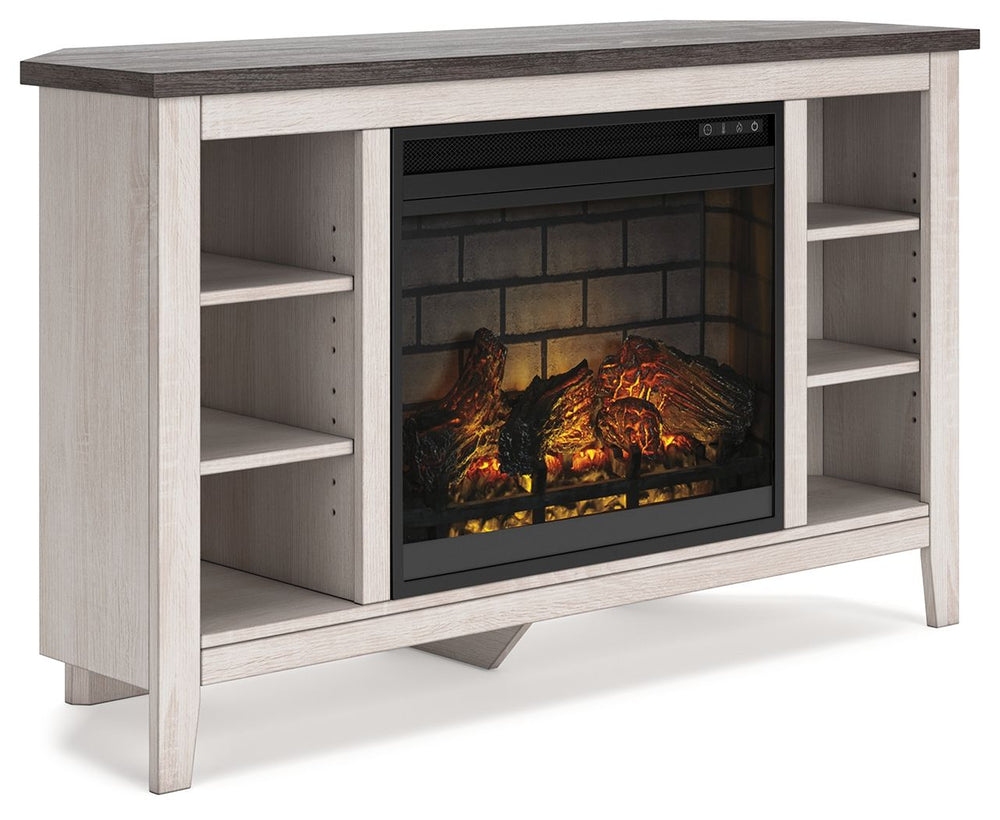 With its minimalist charm, this corner TV stand is right in tune with your relaxed approach to high style. Beautifully shaped to nestle into any corner, itâ€™s well equipped with a flexible, open-concept design and cutouts for wire management that enhance