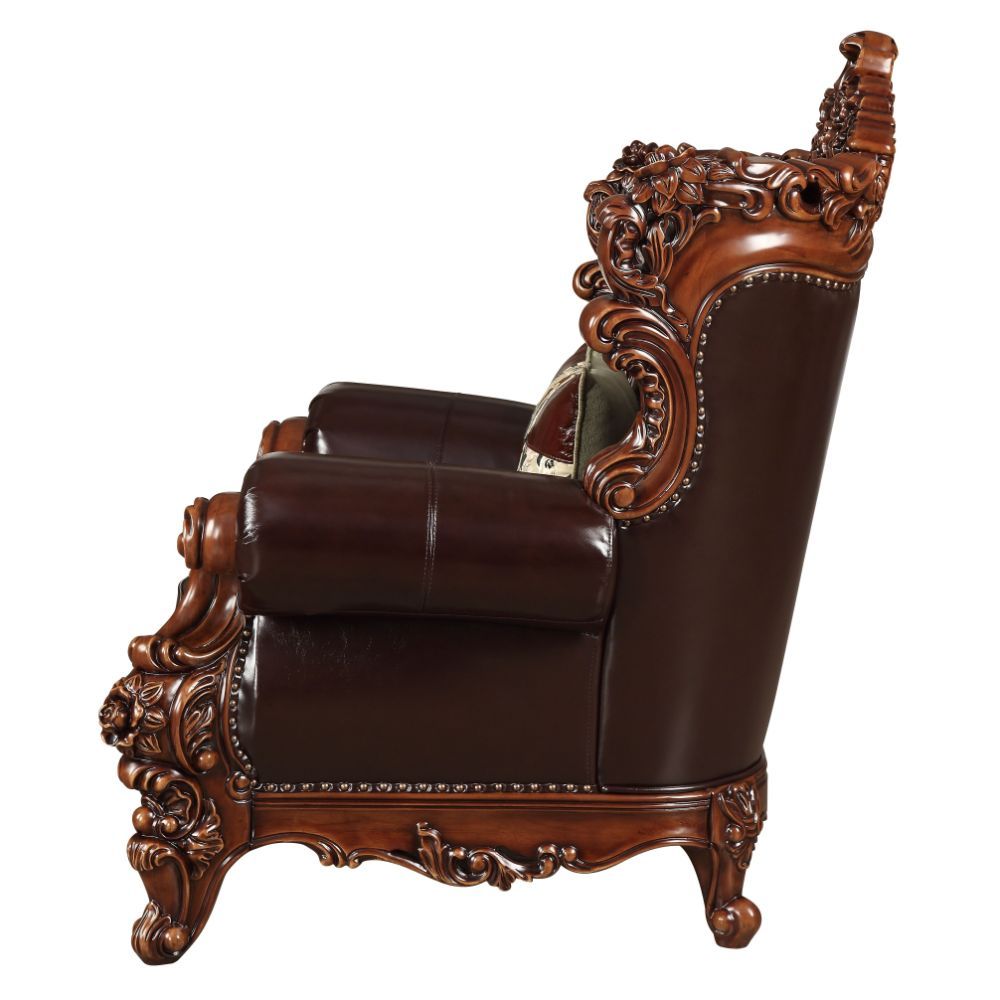 With espresso color and classic crafted design will let your living room never go out of fashion. The Forsythia collection is a traditional design, with its classics curve upholstered tight back wrapping around with an elegant cut out at the center top. T