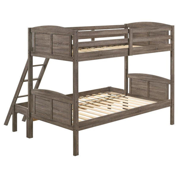 Flynn - Wood Twin Over Full Bunk Bed - Weathered Brown