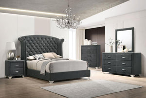 Melody - 6-Drawer Upholstered Dresser - Gray