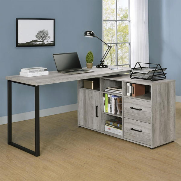 Hertford - L-Shape Computer Desk - Gray Driftwood