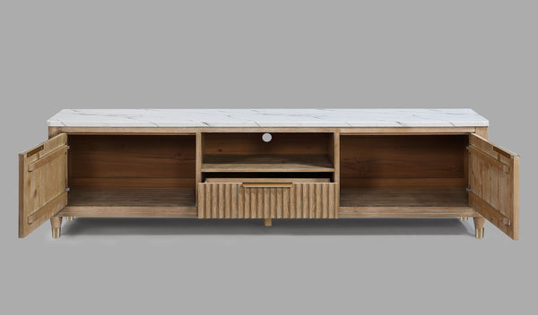 Kara - TV Stand - Cerused Natural