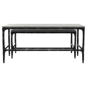Ebby - 2 Piece Genuine Marble Top Nesting Coffee Tables - White