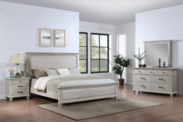  perfect for any bedroom. This set includes an upholstered panel bed