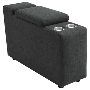 Collins Upholstered Modular Storage Console Dark Grey