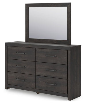Hollivern - Dark Gray - Dresser And Mirror
