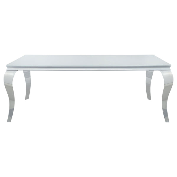 Carone 5-piece 81-inch Rectangular White Glass Dining Set Teal