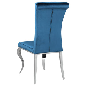 Carone 5-piece 81-inch Rectangular White Glass Dining Set Teal