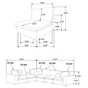 Lakeview 6-piece Upholstered Modular Sectional Chocolate