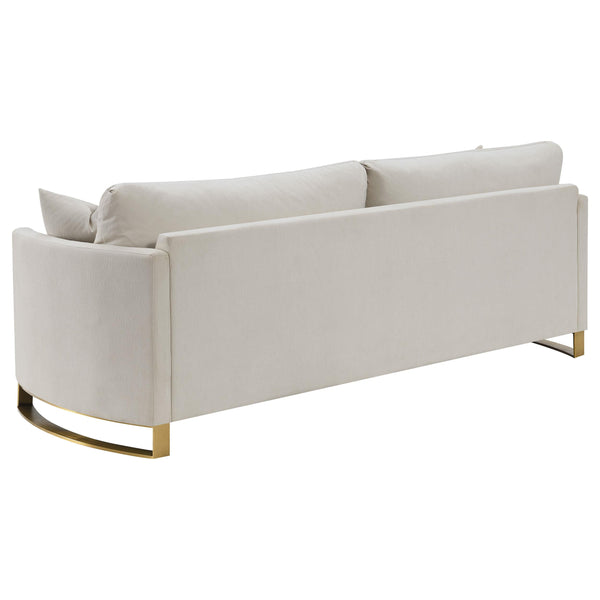 Corliss 2-piece Upholstered Arched Arm Sofa Set Beige