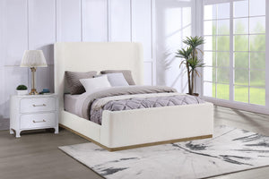 Nala Upholstered Queen Sleigh Bed Cream