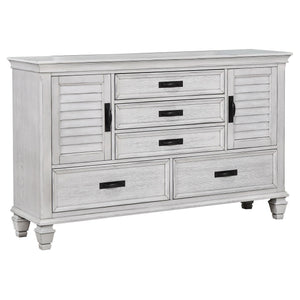 Franco 4-piece Eastern King Bedroom Set Distressed White