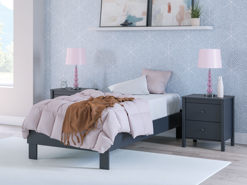 Immerse yourself in this twin platform bed, where Shaker-style design meets a stunning navy blue finish. The crisp lines effortlessly complement farmhouse, coastal and transitional decor. Sleek in its simplicity, it suits your desire for a fresh bedroom s