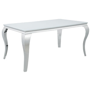 Carone 5-piece 61-inch Rectangular White Glass Dining Set Blue