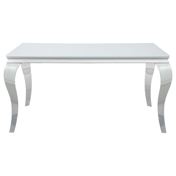 Carone 5-piece 61-inch Rectangular White Glass Dining Set Blue