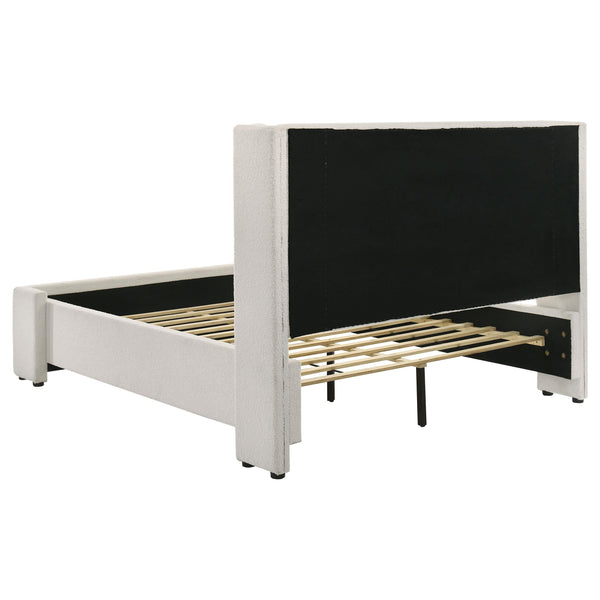 Alamosa Boucle Upholstered Eastern King Platform Bed White