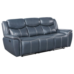 Sloane 3-piece Upholstered Reclining Sofa Set Blue