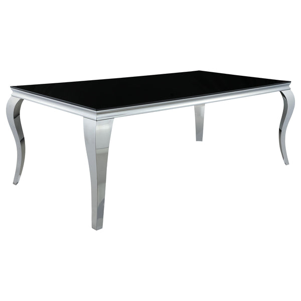 Carone 5-piece 81-inch Rectangular Black Glass Dining Set Black