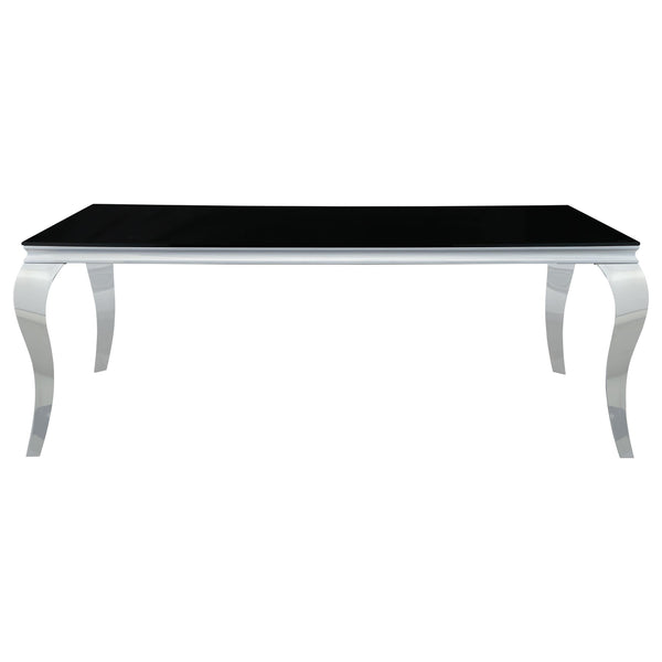 Carone 5-piece 81-inch Rectangular Black Glass Dining Set Black