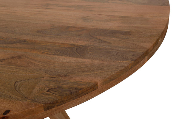 Crossings - Round Dining Table With 4 Upholstered Chairs - Brown & Red